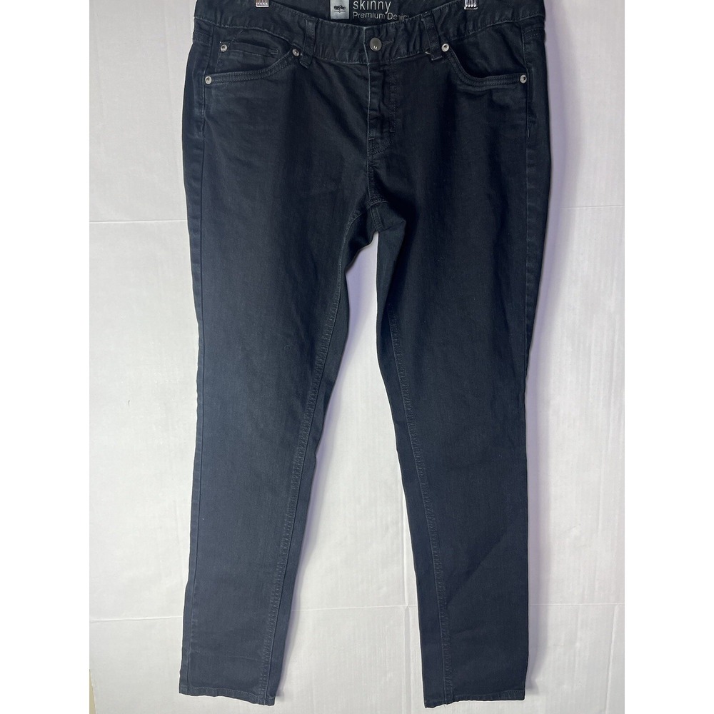 Mossimo Womens Black Skinny Premium Denim Stretch Straight Leg Jeans Size 12R